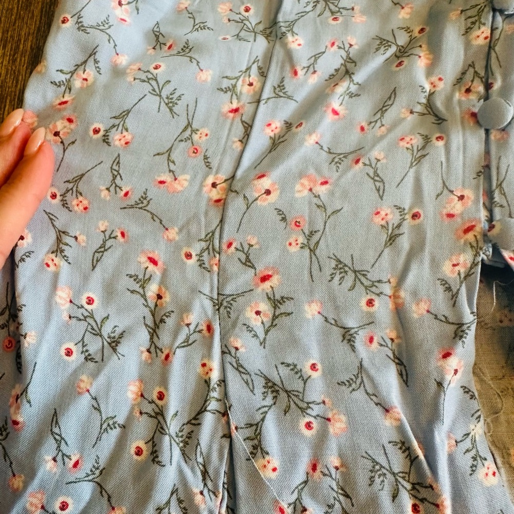 Light Blue Floral Maxi Skirt - Picture 6 of 9